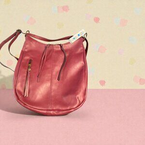 Time & Tru Claire Burgundy Convertible Hobo Crossbody Bag NWT